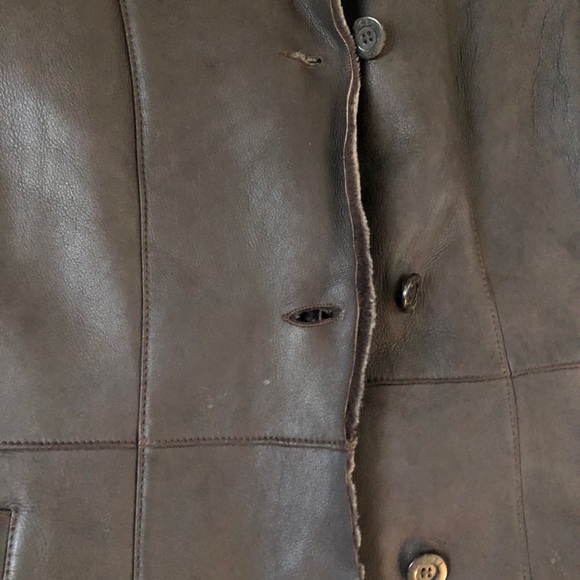 Jekel Shearling Coat Brown Saks Fifth Ave Made in France lightweight 12 - Picture 14 of 15